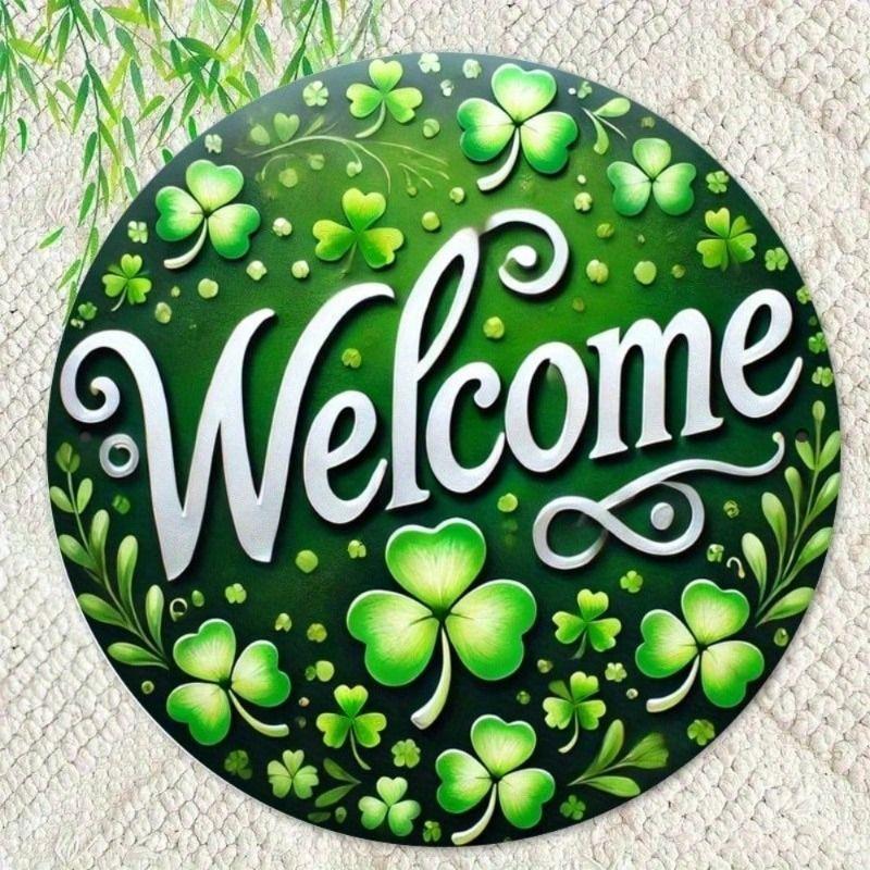 

Metal Wall Art Clover Patrick Day Decor for Living Room