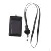 Name Badge Holder Faux Leather Card with Lanyard Neck Strap Carrying