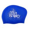 3x Elastic Silicone Swim Cap Swimming Pool Hat for Women Girls Men Dark Blue
