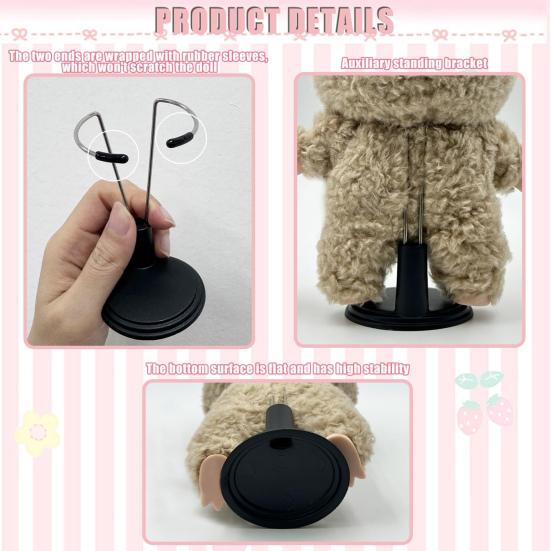 Adjustable Doll Display Stands Metal Plush Toy Holder for 4-8 Inch Dolls Easy Assembly Doll Accessory Organizer for Showcase Home Decor