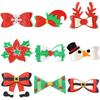 Delightful Christmas Themed Bow Hair Clips With Sparkling Reindeer And Snowflakes