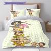 Anime One Piece Cartoon Pattern Bedding Quilt Set Quilt Cover Pillowcase Home Birthday Gift(1 * Duvet Cover + 2 * Pillowcase, Without Core)