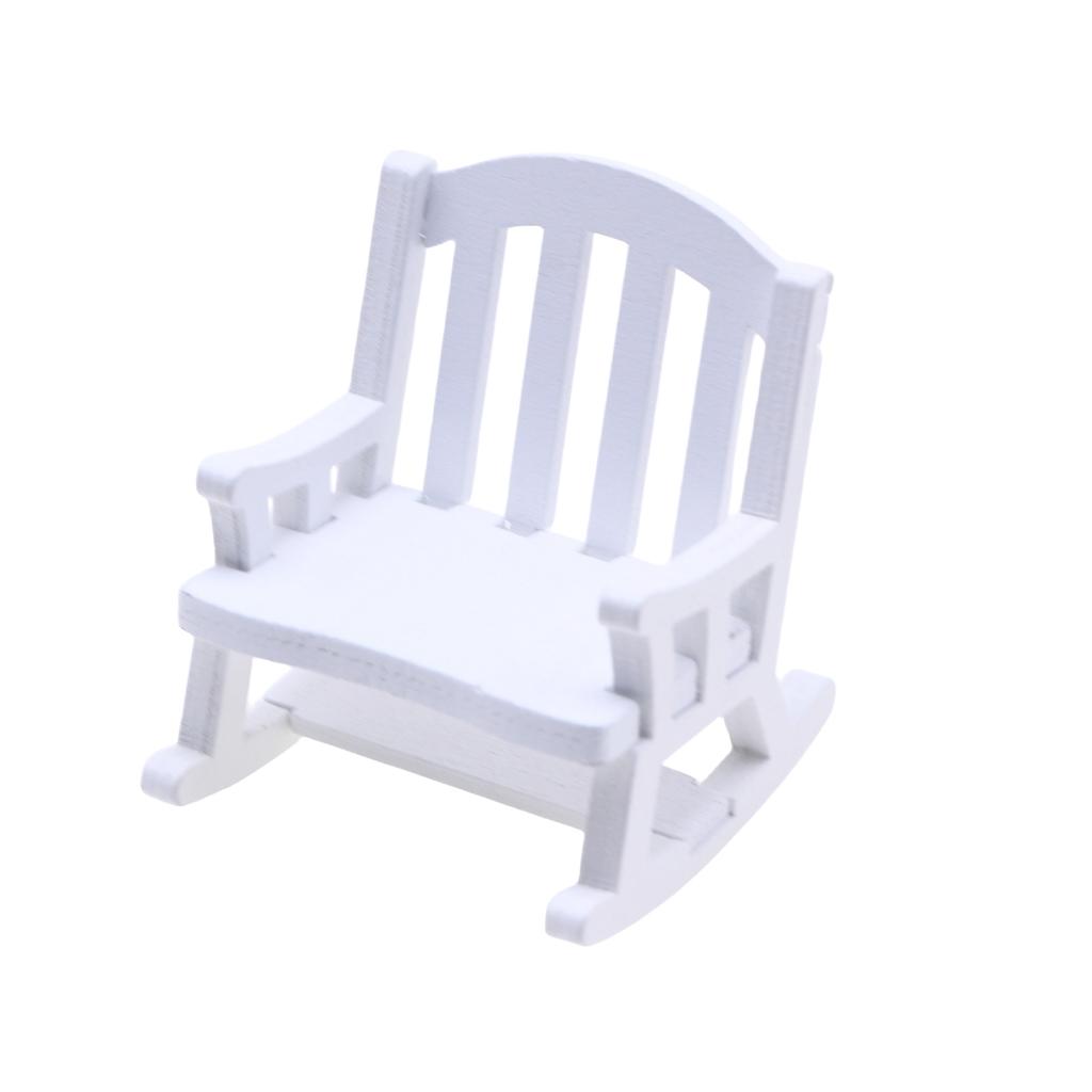 112 Dollhouse Miniature Wooden Mini Rocking Chair Model Furniture Accessories For Doll House Decor Kids Pretend Play Toys Diy
