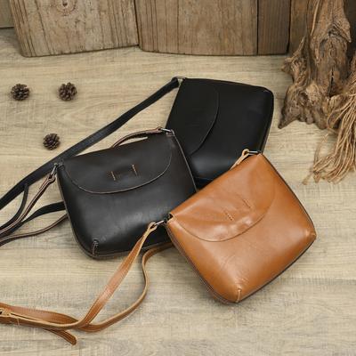 Echte Leder Umhängetasche, Damen Tasche, Oberleder Rindsleder Schultertasche, Retro Einfache Kleine Quadratische Tasche, Lässige Vielseitige Handy Tasche