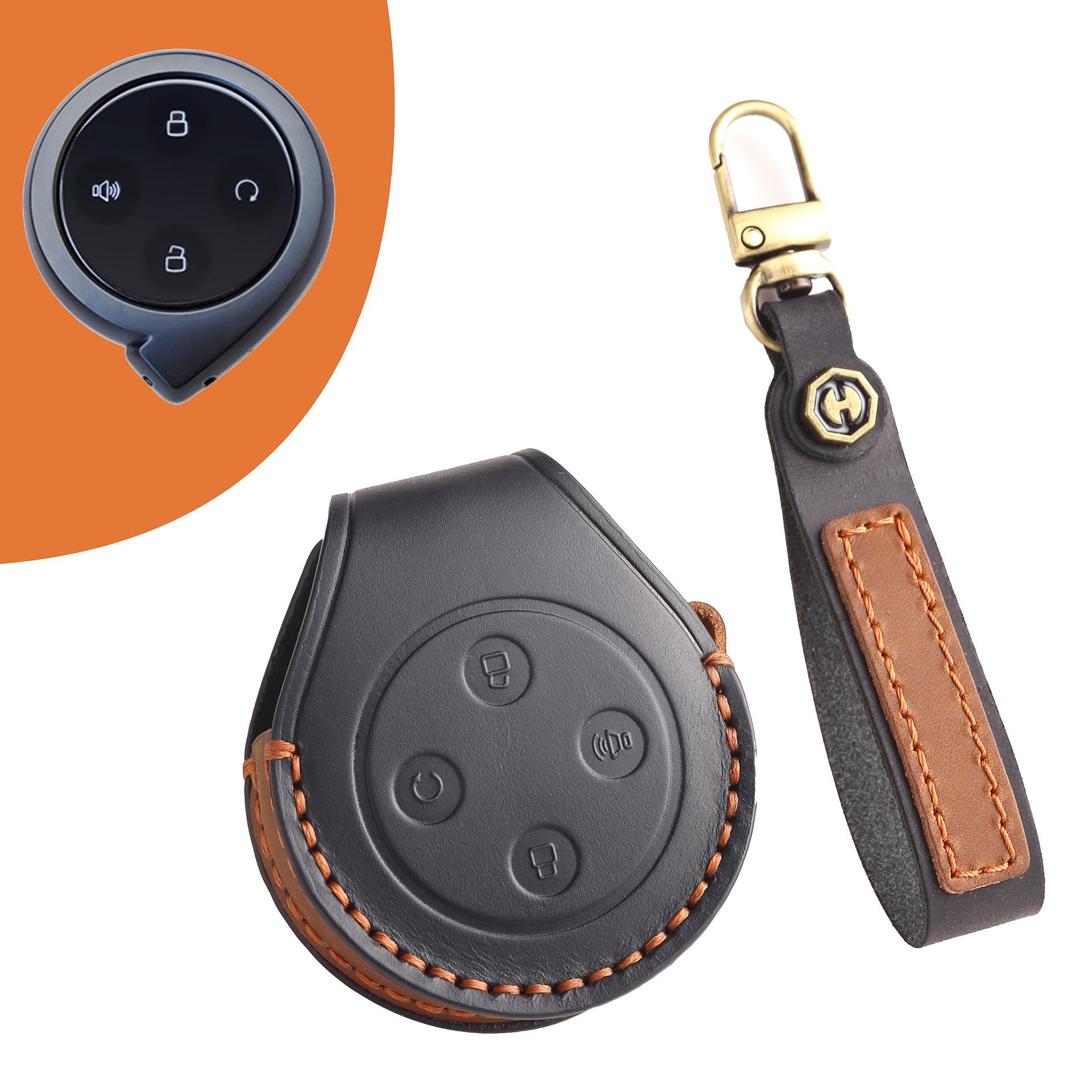 

Applicable to Shanhai gun key cover, first-layer real cowhide Great Wall pickup truck car protective case and buckle special high-end чёрный