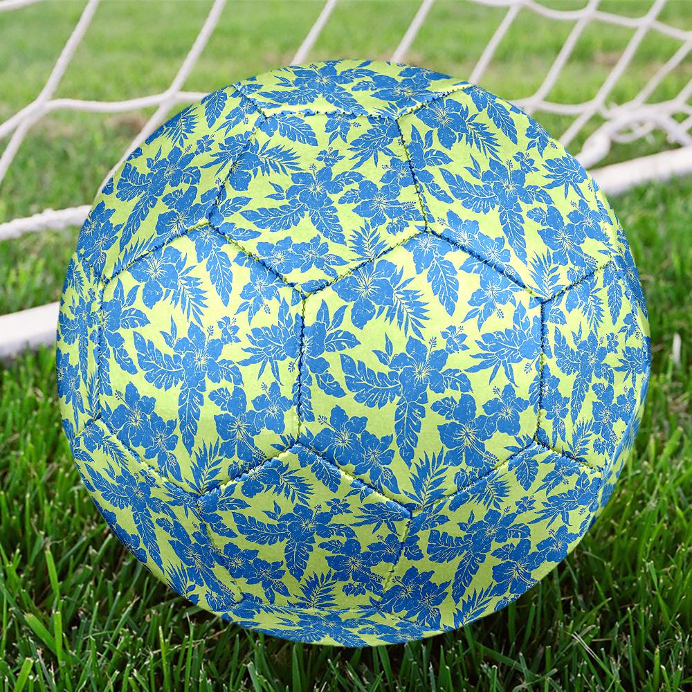 1PC Blue Floral Soccer Ball Size 5 Football Machine Sewn Indoor/Outdoor Universal Football A13 Size 5