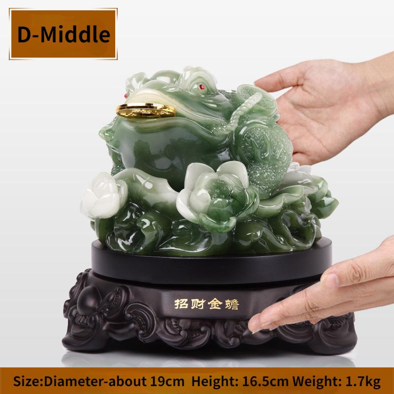 Fengshui Colorful Golden Toad Ornament Attract Wealth Rotating Three Legged Toad Glazed Jade Living Room Decoration Opening Gift