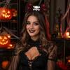 Halloween Bow Headbands, Flexible Non-Slip Hairband with Pumpkin Bat Skeleton Spider Design, Lightweight Headband for Kids Adults Party Cosplay