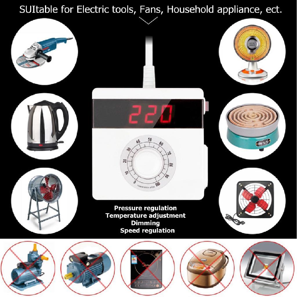 4000W Electronic Regulator Motor Fan Speed Furnace Electric Heating Tube Thermostat Speed Switch Voltage Regulators AC 220V