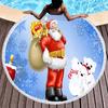 Cartoon Santa Claus Round Beach Towel,Christmas Theme Beach Towels, Microfiber Bath Towel for Boys Girls Adult New Year's Gift