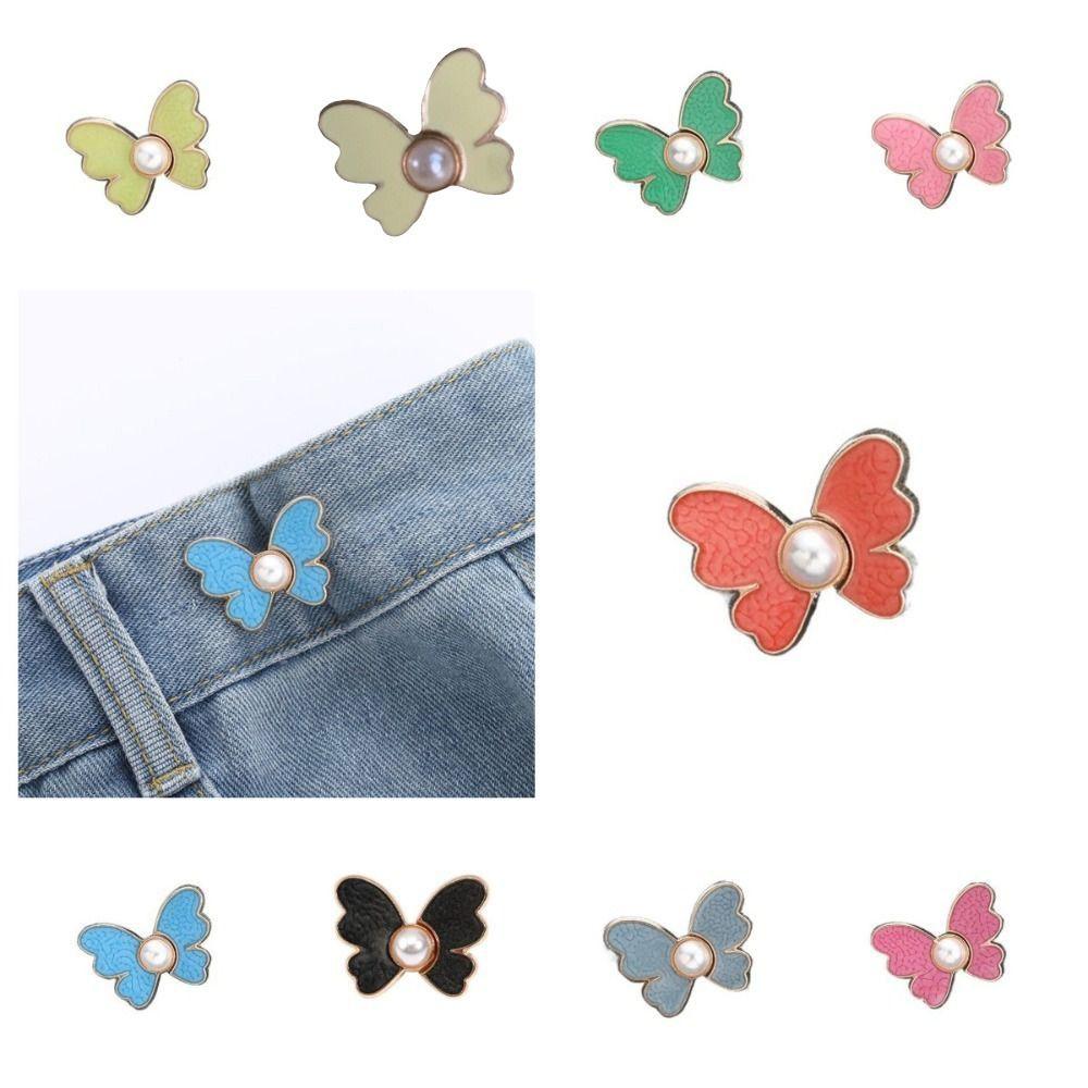 Zinc Zinc Alloy Snap Fastener Pants Pin Butterfly Clothing Accessories Cute Jean Button Waist Buckle  Skirts