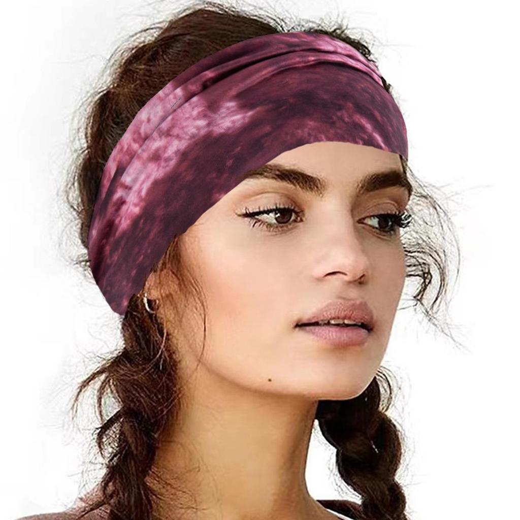 Gradient Hair Bands Women Elastic Yoga Head Band Bohemian Yoga Sports Wide Headbands Turban Hair Hoop Headwrap Hair Accessories