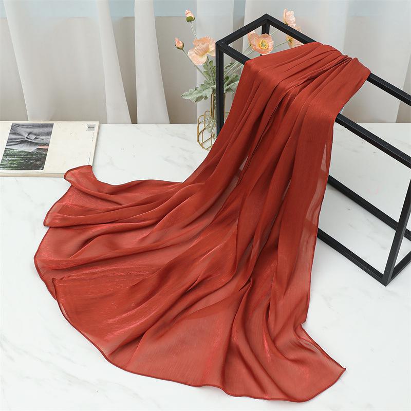 2025 Frühling/Sommer Damen Seidenschal: Leichter, einfarbiger Sonnenschutzschal