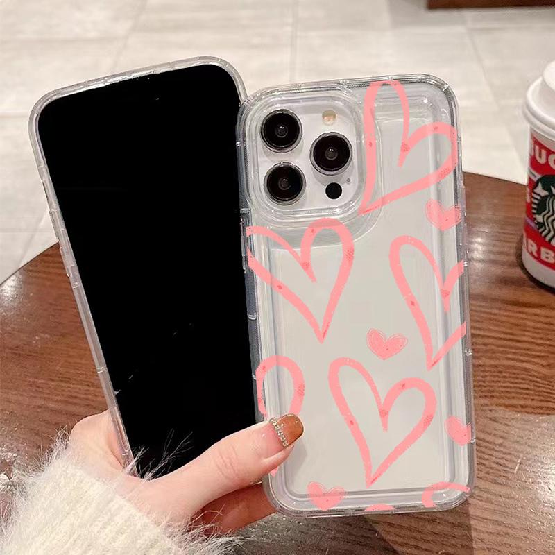 Shockproof Soft Clear Phone Case For Xiaomi Poco F5 X6 X3 Pro Mi 11 Lite 5G 14 13T 13 12T 12 Pro Love Heart Flower Cover