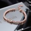 Popular Color Sugar Cube Bracelet Women'S Light Luxury Full Diamond Zircon Tennis Chain Jewelry