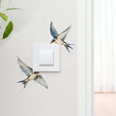 A Couple Yanzi Pasted Home Beautification Wall Stickers On The Entrance Switch of Their Living Room