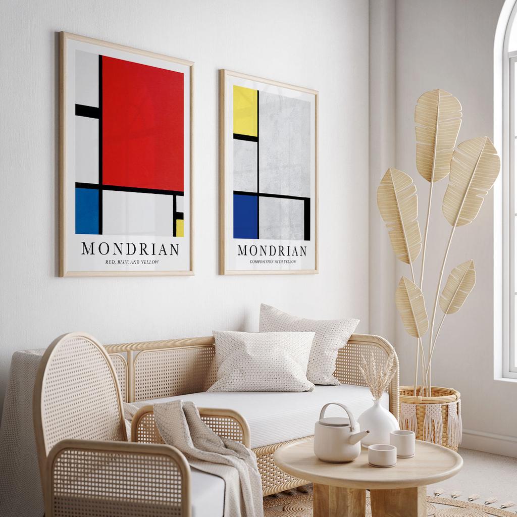 Set aus zwei Mondrian-Postern
