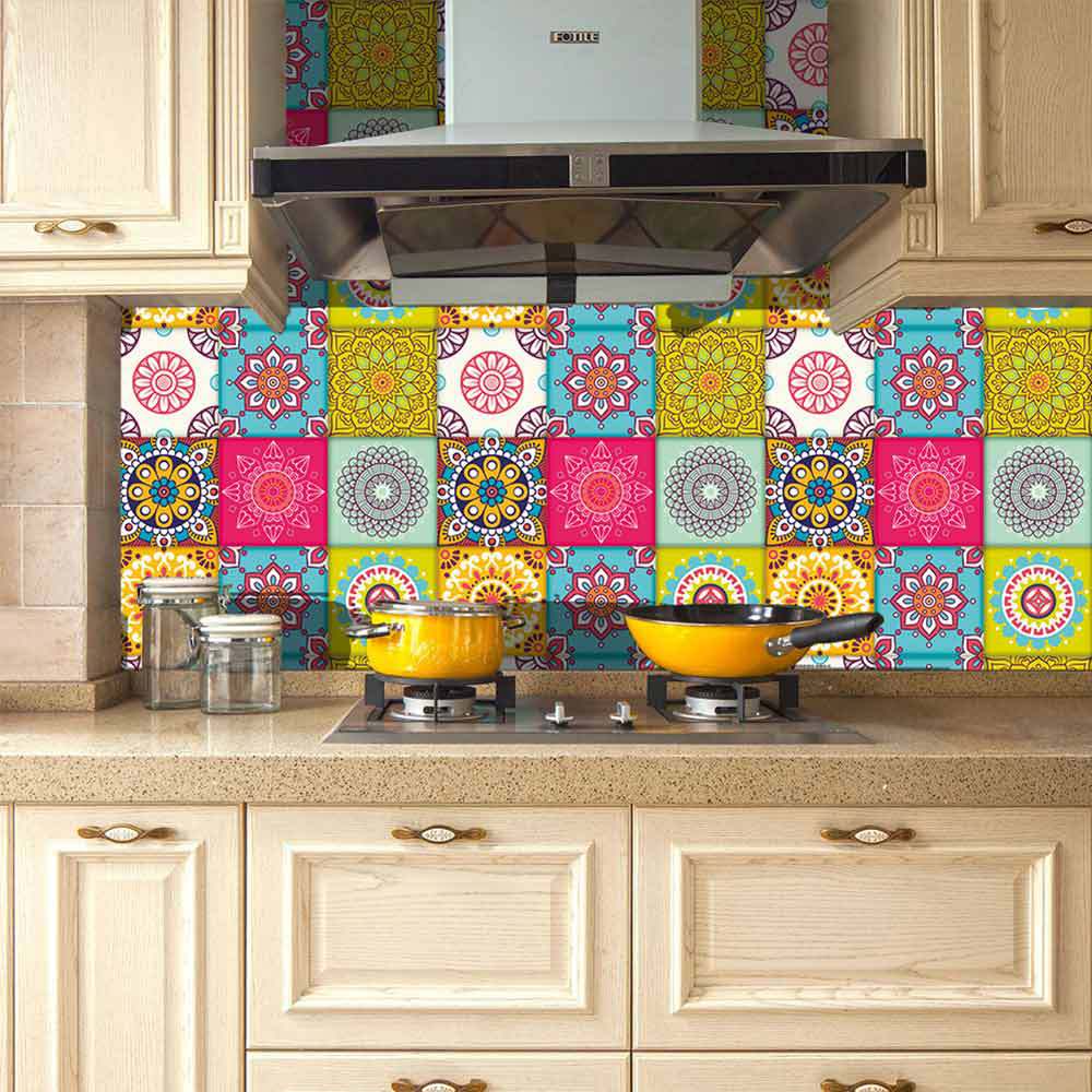 Meiji Creative Tile Sticker Self-Adhesive Wall Sticker Sticker Oil-Proof Waterproof Home Living Room Bedroom Kitchen Bathroom