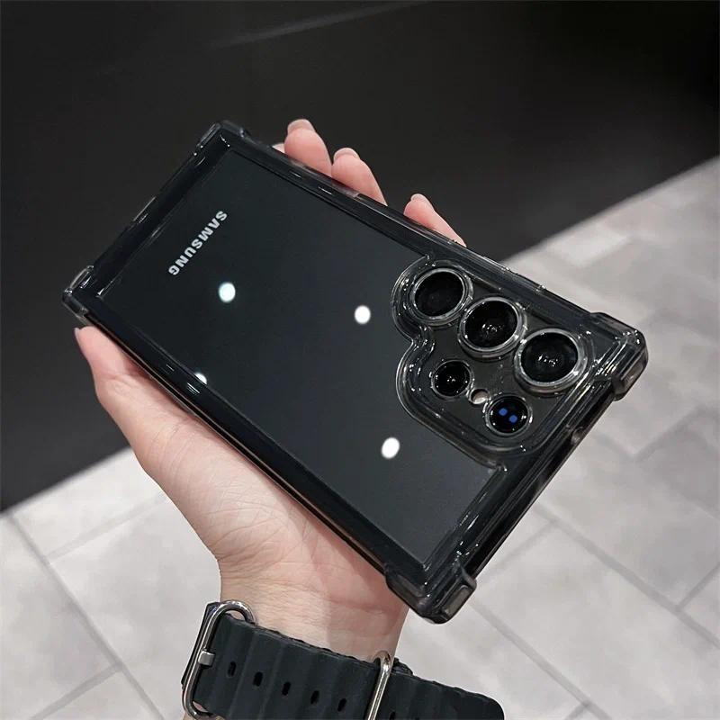 Luxury Clear Shockproof Case for Samsung Galaxy S25 S24 S23 S22 FE Plus S25 Ultra A34 A54 A15 A25 A35 A55 A16 5G Hard Acrylic Cover