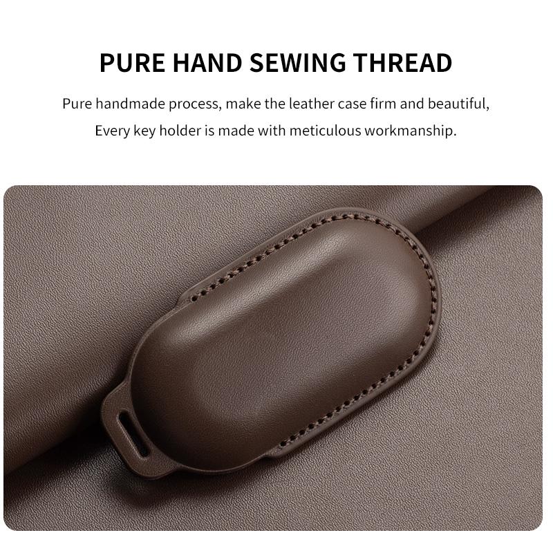 Fit For Huawei Aito M5 M7 M8 M9 - Genuine Genuine Leather Auto Smart Key Fob Cover Case Keyless Protector Housing Mount Key Ring Keyring