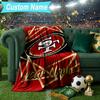 Custom Name Blanket Vintage 49ers Football Blanket Bedding Blanket for Travel, Camping, Living Rooms, Offices, Sofas, Fan Christmas gift