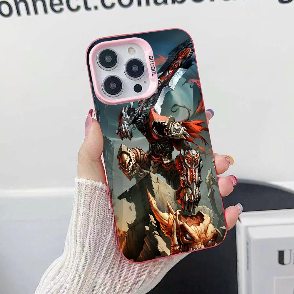Game Darksiders Mobiele Telefoonhoesje voor iPhone 17 16 15 14 13 12 11 X XR XS 8 7 Air Pro Max Plus Transparant Roze Kleurrijke Hoes