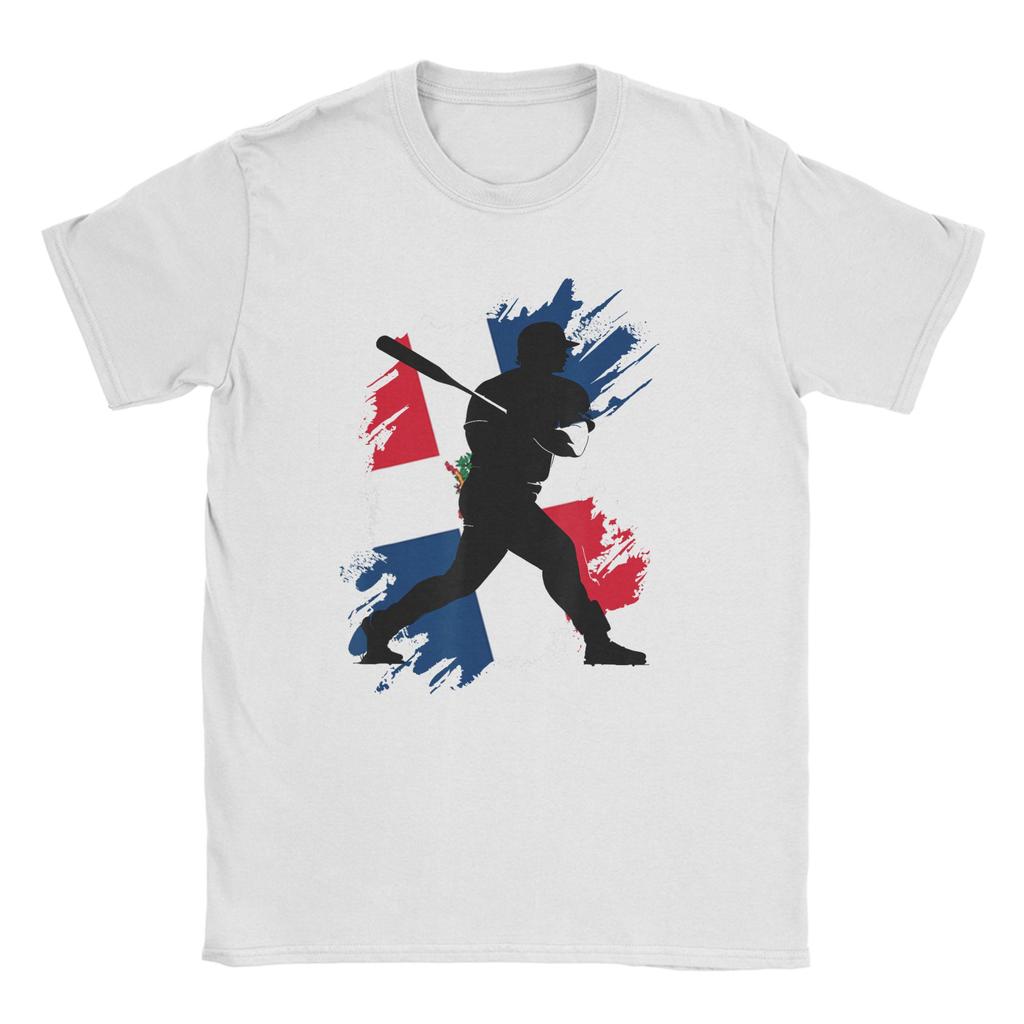 Unisex Dominican Republic Flag Baseball Player Tops Funny Short Sleeve Crew Neck Tee Shirt New Arrival TShirts