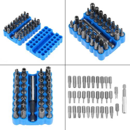 33-Piece Security Bit Set, Screwdriver Bit Kit, 33 Multifunctional Precision Hollow Security Tamper-Evident Star, Tri-Wing, Hex, and Spanner Bits Set