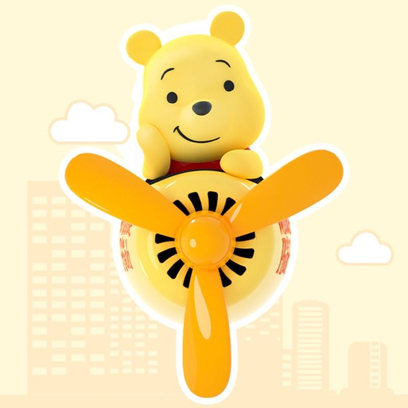 Winnie the Hello Mickey Minnie Judy Hopps Car Air Cute Bear Solid Easy Spiral Rotating Propeller Diffuser for Air Car Decoration Winnie the Pooh,