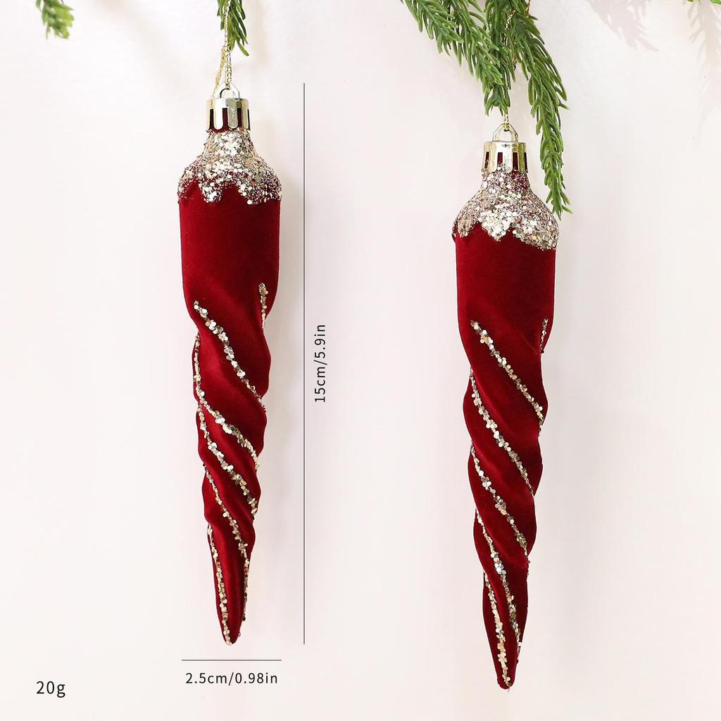 Velvet Christmas Ornaments, Red Assorted Festive Designs, Holiday Tree Decorations