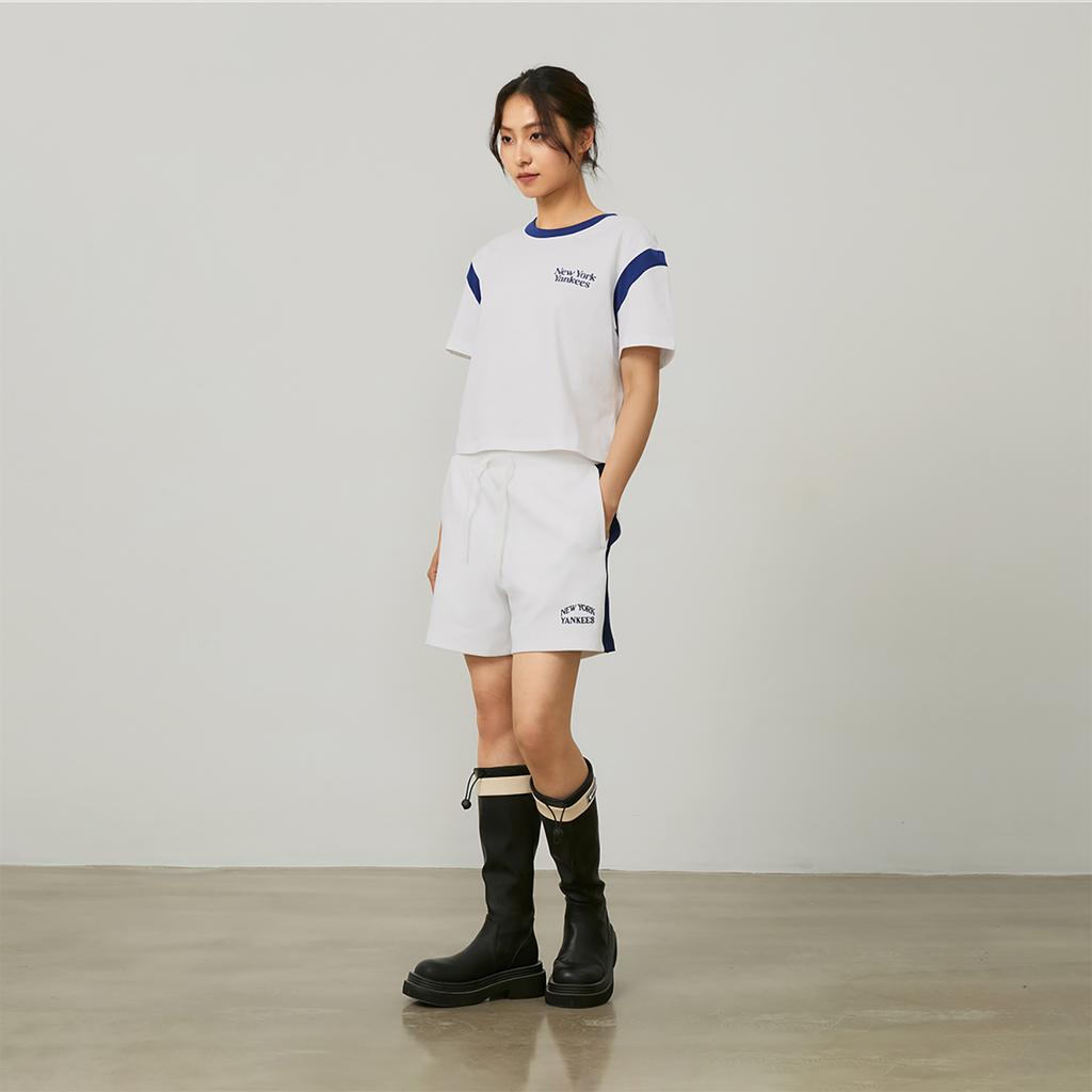 New MLB SS24 Drop Shoulder Sleeve T Shirt Women's White 3FTSV0343-50IVS