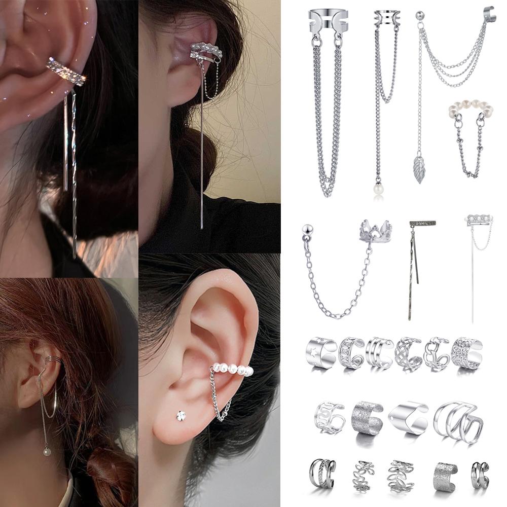 Delicate Tassel Clip Earrings Female Buckle Ear Cuff No Piercings Fake Cartilage Ear for Women Jewelry Gifts