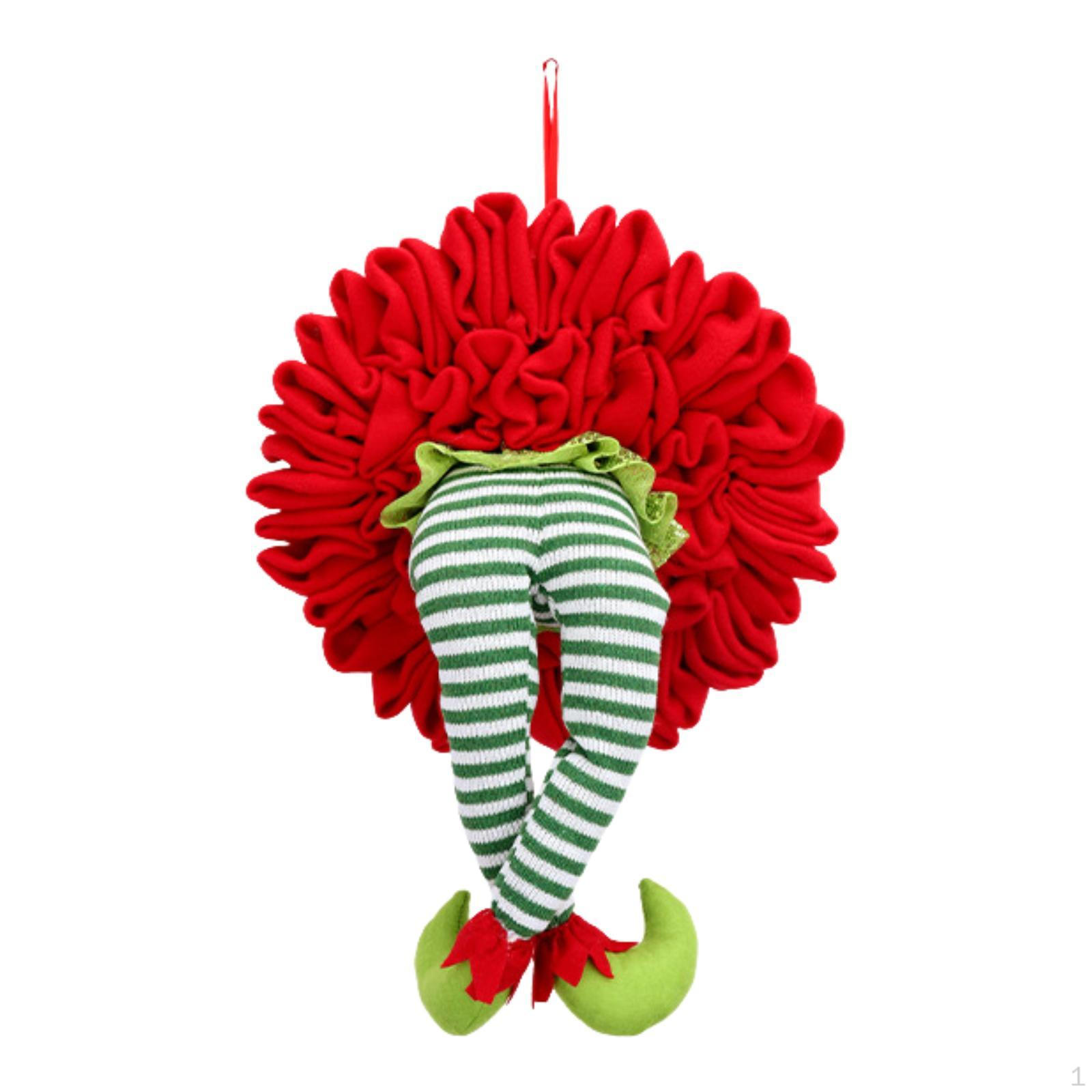 

Elf Leg Christmas Tree Decoration Wreath Pendant Front Door Xmas Hanging Ornament Wall Decor for Green Legs