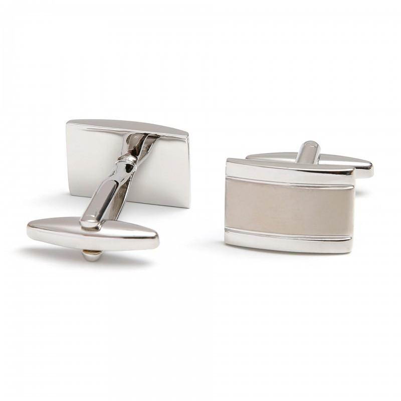 Classic Simple Brushed Square Silver Men s Cufflinks copper