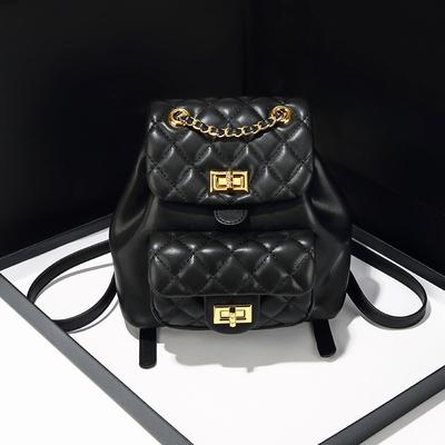 Korean Niche Backpack  New Spring and Summer Fashion Diamond Bag for Women Commuting Versatile Chain Backpack for Women