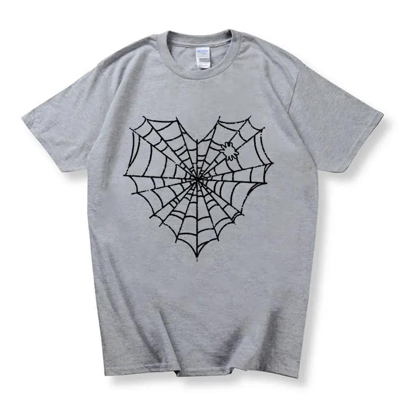 Dark Spider Web Printed Unisexs and Womens Casual Sports Tshirt Couple Modal Fabric Shortsleeved Top Streetwear Graphic Tshirts