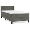 3130944 vidaXL Lit à sommier tapissier avec matelas Gris foncé 100x200 cm