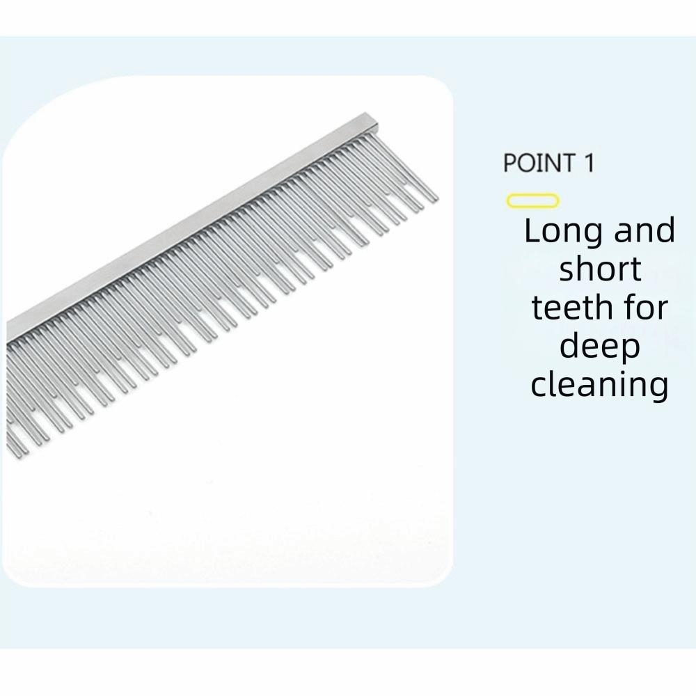 Double Toothed Pet Grooming Comb Short and Long Needles Anti-Static Detangling Grooming Tool High Low Teeth Reusable