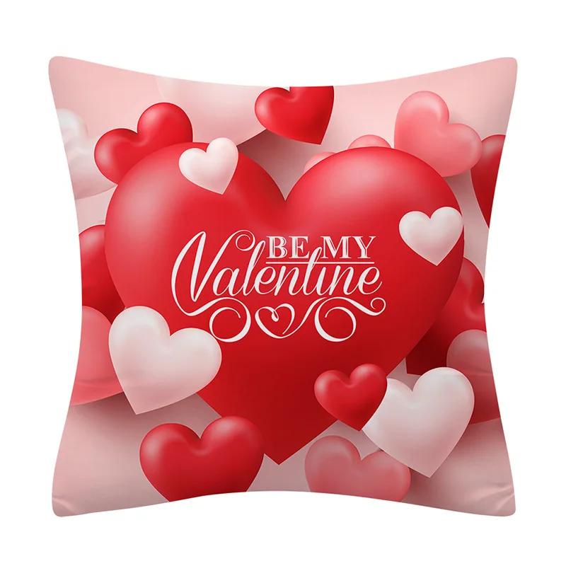 New Pink Red Lover Pillowcase Love Heart Balloon Cushion Cover Modern Nordic Simple White Sofa Bed Throw Pillows Decor Home