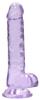 Gode Crystal Clear 14 x 3.5cm Violet - Real Rock Crystal - GODE COULEUR & GIRLY