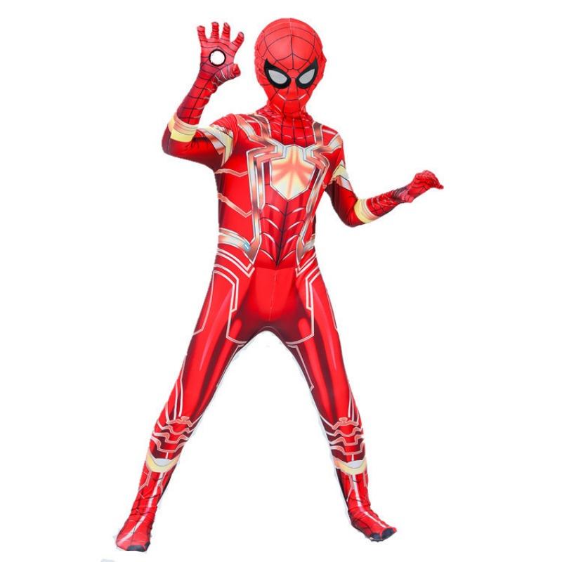 Gold Stainless Steel Spider Tights Bodysuit Set Stainless Steel Man Clothes Expedition Adult Children's Halloween Costume