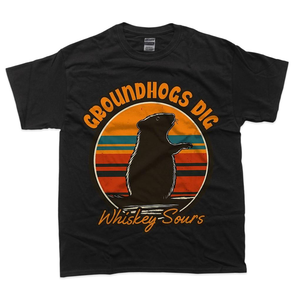

Groundhogs Dig Whiskey Sours Funny T-Shirt 4XL