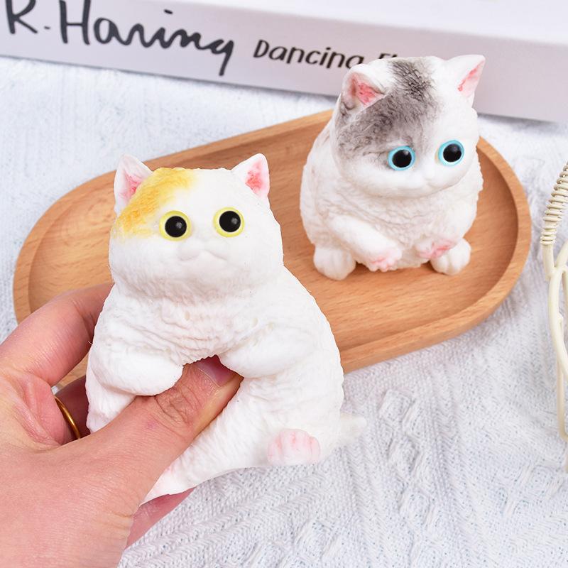 Simulated Oversized Cat Pinch Music Cute Pet Vent Toy Large, Medium And Small High-Value Cat Doll Decompression Toy