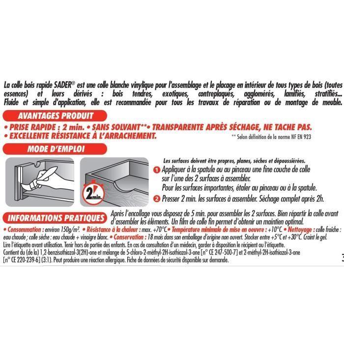 SADER Colle bois rapide - 650 g