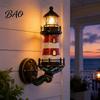 Atmosfærisk gangvegglampe Kystfyrtårnlampe, Sconce i harpiks med maritimt tema, Retro middelhavsstil Dekorativ Kreativ B&B-dekorasjon