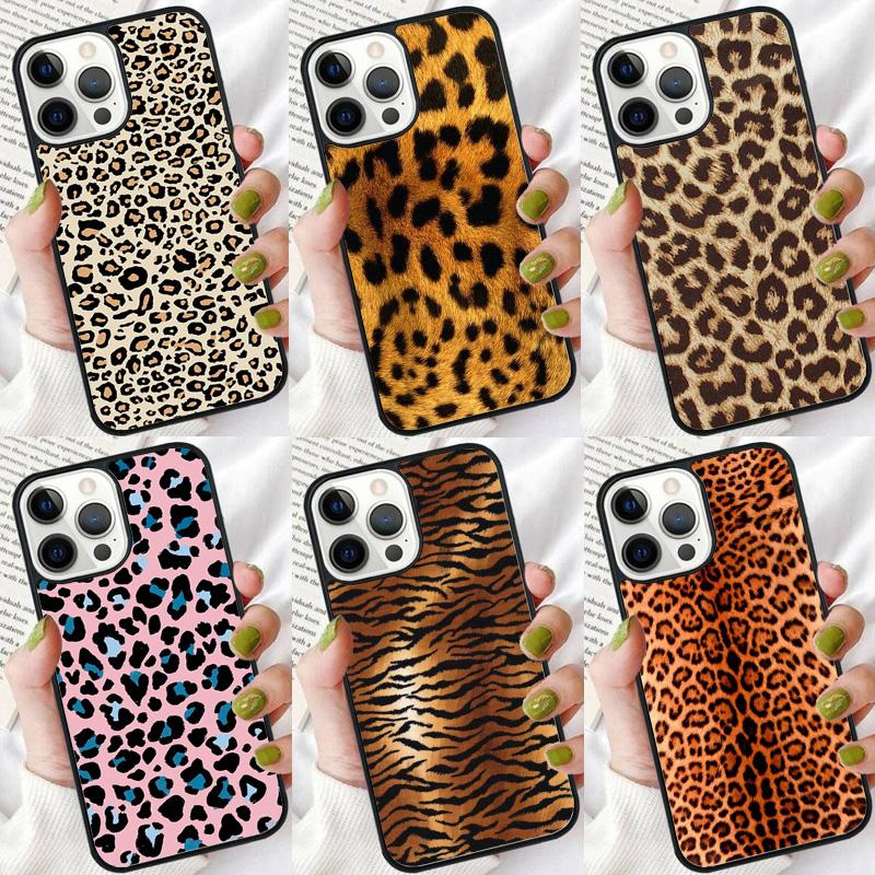 Tiger leopard print panther Phone Case For iPhone 17 Air 16 15 14 plus 12 13 Pro max Soft Bumper Shell Cover coque