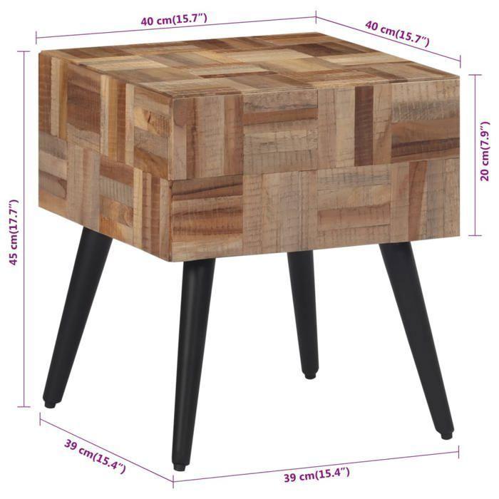 VidaXL Side Table 40x40x45 Cm Solid Reclaimed Teak 358522