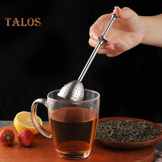 Teesieb, Edelstahl-Tee-Ei, wiederverwendbar, einfach zu bedienen, langer Griff, Filter für lose Teeblätter, Heimbedarf