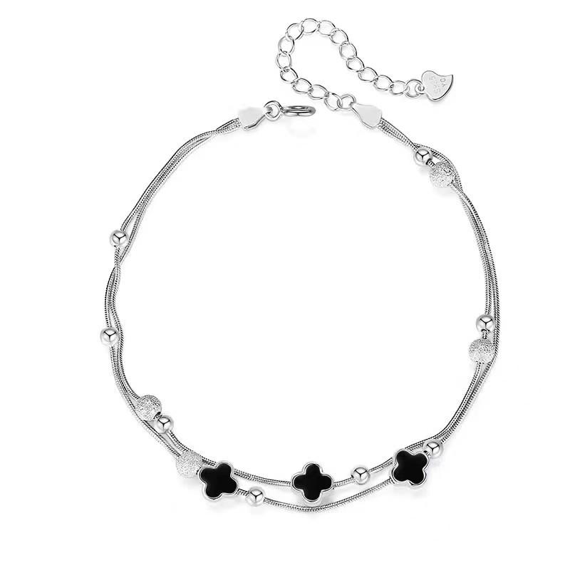 Four-Leaf Clover Anklet Female New Tide Sexy Senior Sense Of Foot Chain Tanabata Gift To Girlfriend
