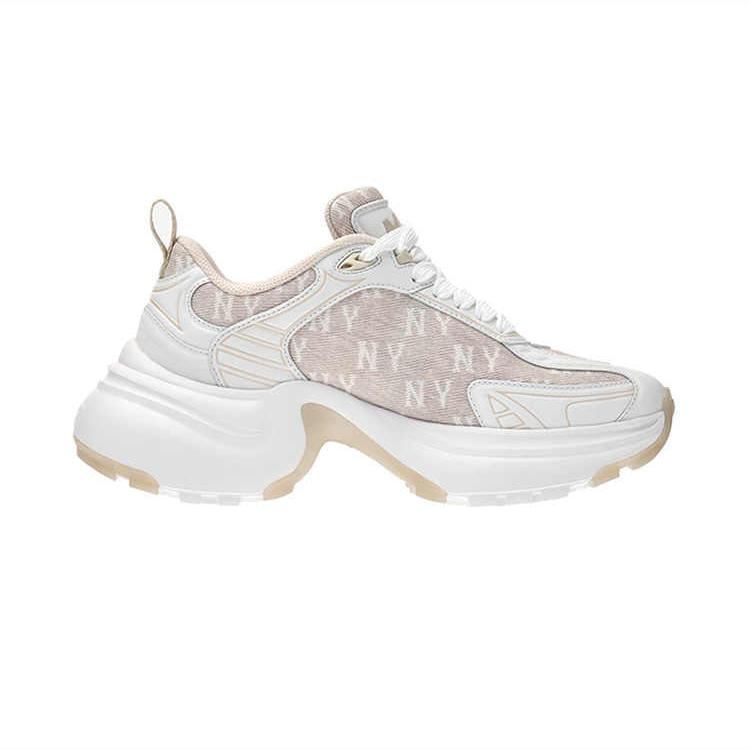 MLB New York Yankees Abrasion Resistant Height Increasing Low top Chunky Sneakers Unisex White 3ASHW065N-50BGS